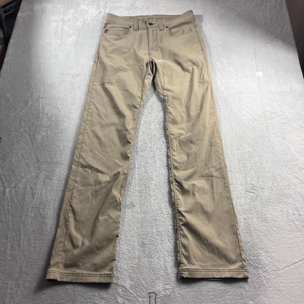 Prana Brion Slim Fit Pants Mens 31x34 Khaki Tan Outdoor Hiking Stretch